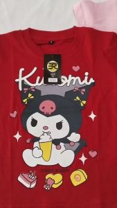 Atasan Baju Kaos Anak Perempuan Motif Kuromi Usia 1-10 Tahun 100% Katun