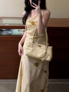 Homecore | Unique Yellow Floral Long Dress Summer