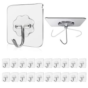 Waterproof and Oilproof Wall Hooks Sticky Hooks for Kitchen Bathroom Shower Door Outdoor Wall Hanging Door Self-adhesive