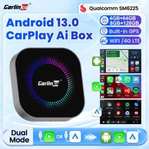 CarlinKit New Wireless CarPlay Android Auto Adapter Android 13 CarPlay Ai Box Support Netflix Play Store 3-In-1 Smart Mini Box