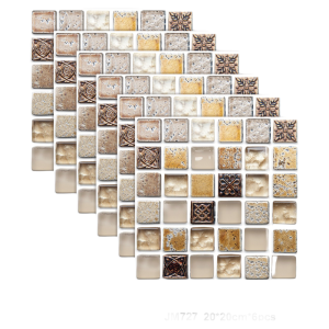 Waterproof Tile Sticker Paper Wall Decor Mosaic Kitchen Bathroom Kitchenette PVC Removable Adhesive Surface Decoration