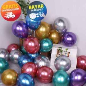 MIKADO - KP197 BALON LATEX CHROME 12 INCH BALON KILAT BALON ULANG TAHUN BIRTHDAY BALLOON BALON PESTA ACARA BALON BULAT BALON POLOS