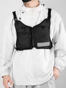 กระเป๋าคาดหน้าอกสำหรับวิ่งและปั่นจักรยานแบบสวมใส่สบายสำหรับผู้ชาย กระเป๋าสะพายไหล่แบบยูนิเซ็กซ์สำหรับเดินป่ากลางแจ้งและวิ่งแบบยูนิเซ็กซ์