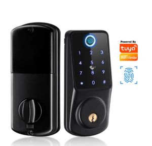 Tuya Wifi APP Smart Remote Control TTLock with Bluetooth app Fingerprint Biometrics Password Card Code Deadbolt Automatic Latch Lock
