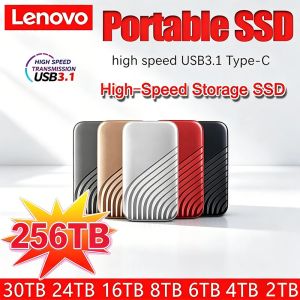 Lenovo | Lenovo 256TB SSD Flash Hard Drive External TypeC High Speed USB3.1 2TB 4TB 128TB SSD Storage Portable HD Hard Disk For Laptop/PC