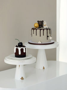 Vintage White Cake Plate Wedding Dessert Display Piece Photography Prop Worn out Tone Food Photography Tray Handmade Wood