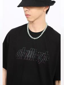 Áo Thun Cotton ChillHigh Thường Ngày Mùa Hè Tay Ngắn Thoáng Khí 280g Sọc Dọc Đơn Giản Phong Cách Thường Ngày Chất Liệu Cotton Nguyên Chất