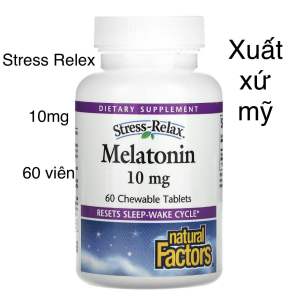 [Mỹ ] Melatonin 10mg 60 viên stress relax giúp hổ trợ ngủ ngon lành hơn natural factors