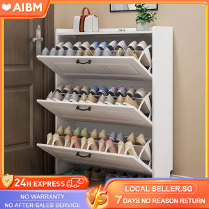 AIBM Shoe Cabinet Outdoor Shoe Rack Shoe Storage Cabinet Home Doorway Corridor Dustproof Wooden Shoe Rack 鞋架 鞋柜