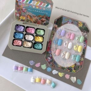 Mini Nine Grids Oil Painting Gel Single Color Nail Art Carving 3D Painting Easy to Dry No Wash XEIJAYI Rykaergel Nail Art