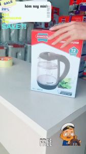 ẤM ĐUN NƯỚC SIÊU TỐC THỦY TINH TRONG SUỐT 18L SUNHOUSE SHD1215B 1800W - HÀNG CHÍNH HÃNG