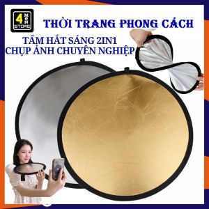 Tấm Hắt Sáng Tròn 2in1 ( Màu Vàng Bạc ) 30cm / 60cm / 80cm - Tấm Bạt Phản Quang Ánh Sáng Chụp Hình Quay Phim Studio Chuyên Dụng 2 Trong1 / Miếng Hắt Sáng Chụp Ảnh Nhiều Size Cao Cấp
