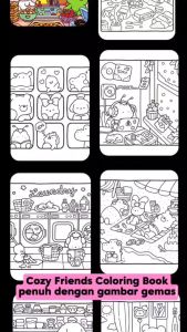 Cozy Friends Coloring Book: Relaksasi & Terapi Seni Melalui Mewarnai