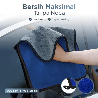 Kain Lap Microfiber Mobil Multifungsi 600 gsm 40x30cm - H-45G - Multi-Color