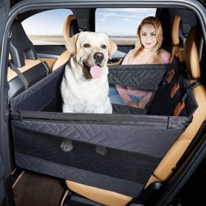 Dog Car Seat Cover Waterproof Hammock Anti-Scratch Pet Car Back Seat Protector for Small Large Dogs