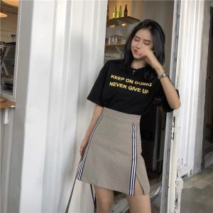 ●ECLAIRE● 043 Setelan Rok (Atasan Kaos dan Bawahan Rok) Kasual Casual Korea Mode Santai Modis Liburan Bepergian Import 6387