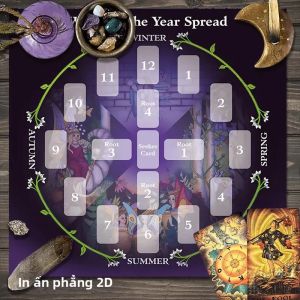 Khăn Trải Bàn VIKAMA Raven Tarot - Khăn Trải Bàn Hình Học Thiêng Liêng Chakra Không Thấm Nước Dùng Để Bói Toán Và Trang Trí Khăn Trải Bàn Ăn Kiểu Mỹ Có Thể Tái Sử Dụng