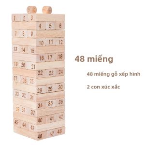 Bộ Xếp Hình Bằng Gỗ - 48/51/54 Mảnh Trò Chơi Xếp Domino Truyền Thống Giúp Phát Triển Phối Hợp Tay Mắt Món Quà Tuyệt Vời