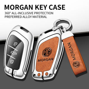 Car Key Case Cover Bag Alloy Leather For MG ZS EV MG6 EZS HS EHS 2019 2020 2021 2022 Smart Remote Holder Shell Car Styling Accessories
