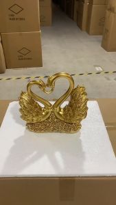 (16x8x27.5ซม.) ตกแต่งยีราฟคู่ ตกแต่งตู้วางทีวีในห้องนั่งเล่น ตกแต่งบ้านงานฝีมือ ตกแต่งเดสก์ท็อปเรซิน วัสดุคุณภาพสูง