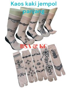 1 LUSIN /12 pasang kaos kaki jempol wanita motif / kaos kaki jempol muslimah