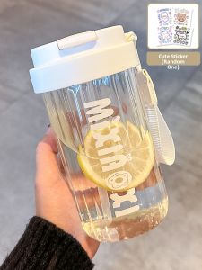 High-Aesthetics Heat-Resistant Straw Dual-Drink Glass Cup