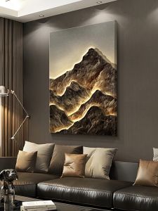 Canvas Wall Art Modern Light Luxury Living Room Sofa Decorative Painting New Chinese Style Landscape Hanging Painting Tea Room Office Wall Painting