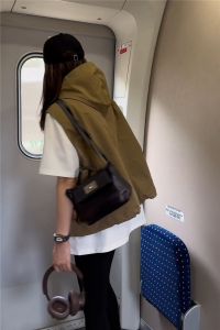 Hooded Vest Womens Vest Short Autumn New Arrival 2024 K-style Retro Loose Small Waistcoat Outerwear Vest