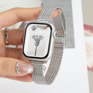Magnetic Folding Loop Band For Apple Watch 9 8 7 41mm 45mm Slim Women Stainless Steel Strap For iwatch SE 6 5 4 40/44mm 38/42mm