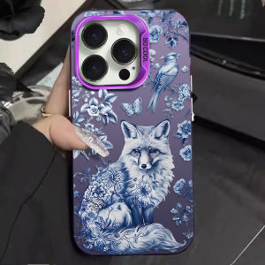 Bandai | Ốp Điện Thoại iPhone Họa Tiết Cáo Và Chim Ruồi Bằng Sứ Trắng Xanh - Chống Trầy Xước Chống Bụi Nhẹ Bảo Vệ Mờ Cho 12 13 Pro Max SE 2020