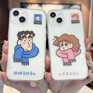Creative Couples Cartoon Phone Case for  16 Full Cover Transparent Stylus Compatible with 15Promax 14Plus 13 12Mini 11