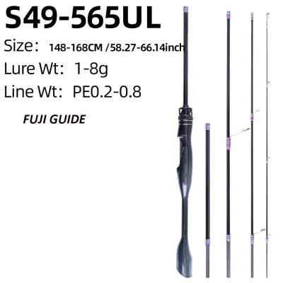 FISHINGFANS Portable Travel Spinning Casting Fishing Rod Lightweight Carbon Fiber 5 Pieces FUJI O GUIDE Fishing Rod