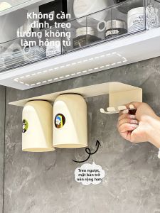 Tấm Đựng Cốc và Bàn Chải Răng Từ Tính Gắn Tường Không Cần Khoan