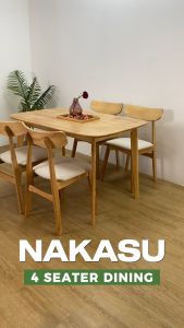LOFT Design NAKASU MUJI Style 4 Seater Dining Set-set meja makan solid wood