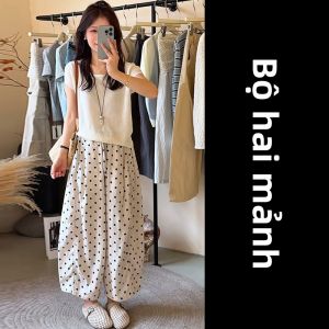 SUSIEYUAN | Bộ Đồ Nữ Duyên Dáng Họa Tiết Chấm Bi Mùa Hè
