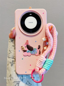 Pura70Pro+ Huawei Mate60 Full Cover Cartoon Polka Dot Embroidery Scented Dog Mate40 New Lychee Pattern Mate50 Hand Rope Female Model