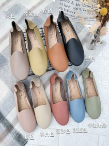 รองเท้าเดินทางสวมใส่สบาย ผู้หญิง รองเท้าส้นแบนแบบสวมแฟชั่นรองเท้าเดี่ยว นุ่ม ติดต่อจากญี่ปุ่นมีจําหน่ายในสต็อกสําหรับการจัดส่ง