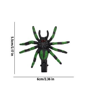 20Pcs Punk Cool Spider Hair Clips Halloween Gothic Tarantula Barrettes Scary Insect Hair Pins Cosplay Party Y2K Hair Accessories Set