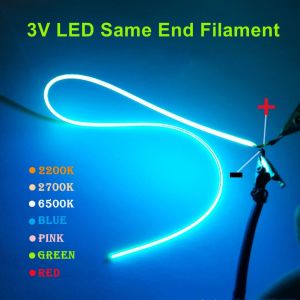 LED Same End Filament Flexible Ultra Slim 3V Spiral Bulb Filament Retro Edison Bulb Lamp Parts Diode Lighting Strip Decoration