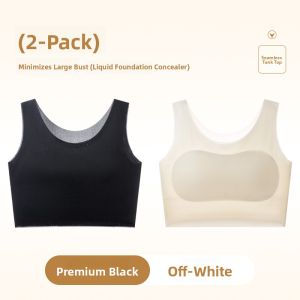 miiow | Ice Silk Strap Vest Womens Underwear U-shaped Invisible Traceless With Chest Pad Summer Hot Style Slim Fit Short Length Pure Color