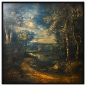 Tranh treo tường tranh dán tường phong cảnh con đường nhỏ vào rừng cổ điển Châu Âu sơn dầu in canvas. CGI - 385