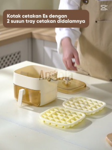 [NEW] Angola Cetakan Es Batu Sekali Tekan E52 Ice Cube Maker / Ice Storage Box / Cetakan & Wadah Es 2IN1