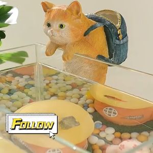 Fish tank landscape cartoon cute decoration aquarium cat backpack pendant trinkets
