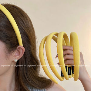 Yellow Hairband Womens High Hairline Korean Style Pressed Hair Headband 2025 New Advanced Hair Ties Fashion Accessories