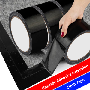 Black Heavy Duty Duct Tape Strong Flexible No Residue Tear by Hand - Bulk Value for Repairs Industrial Professional Use