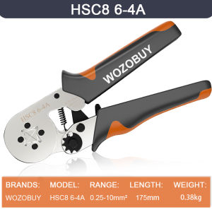 Ferrule Sleeves Terminal Crimping Tools Mini Electrical Pliers HSC8 6-4/6-6(0.25-10mm²/0.25-6mm²) Wire Connection Repair Clamp