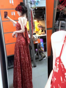 PEIZIXUAN | French Red Floral Off-shoulder Summer New Maxi Dress