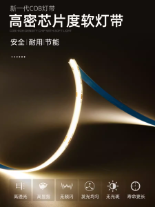 Cob Light Strip Linear Light Living Room Suspended Ceiling Aluminum Groove Profiled Material Ultra-Thin Eye Protection Sunshine Room Special Low Voltage Light Strip