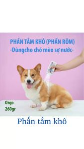 Orgo-260gr Tắm khô cho chó mèo dạng bột phấn  Sữa tắm khô cho chó mèo thỏ