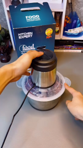 Máy Xay Thịt Food Inox 4 Lưỡi – Cối Thuỷ Tinh 2L Công Suất Mạnh Xay Thịt Rau Củ Đa Năng Hộp Lớn Tiện Dụng
